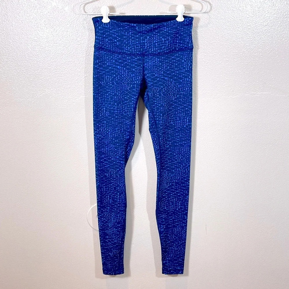 Lululemon Wunder Under Pant III Samba Snake Kayak Blue Hero Blue size 4 - Picture 2 of 9